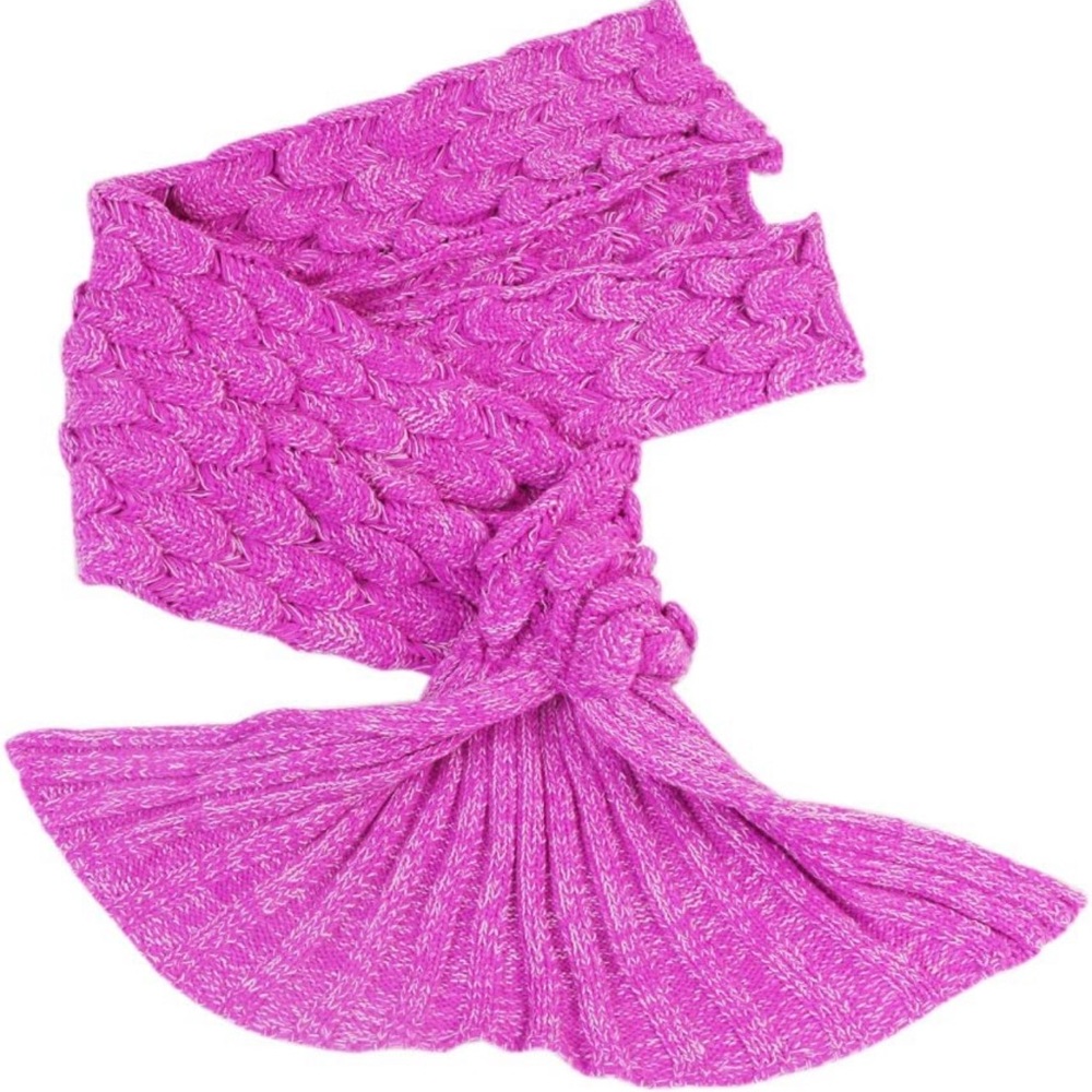 Girls Mermaid Tail crochet blanket - new with package ( Pink and White stitch ) - Picture 4 of 8
